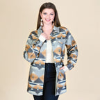 10630 - Aztec Print Shacket with Pockets