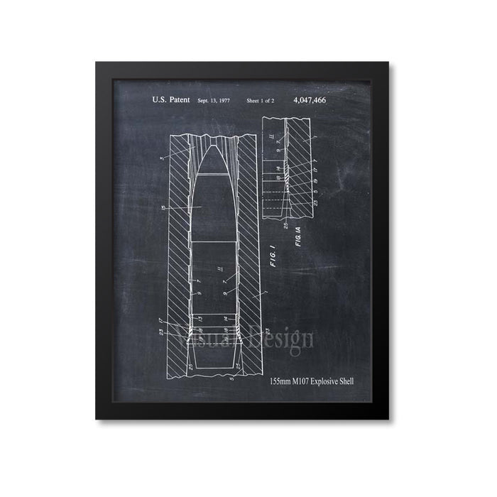 155Mm M107 Explosive Shell Patent Print