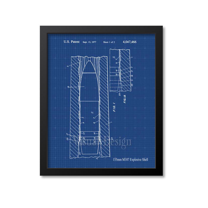 155Mm M107 Explosive Shell Patent Print