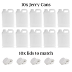 1L Natural HDPE Jerry Can Bottle with Lid Pack of 10 WITH OR WITHOUT PUMP