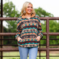 20225 - Abstract Print Sherpa with Pockets