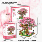2138Pcs Cherry Blossom Sakura Tree Building Blocks Toy