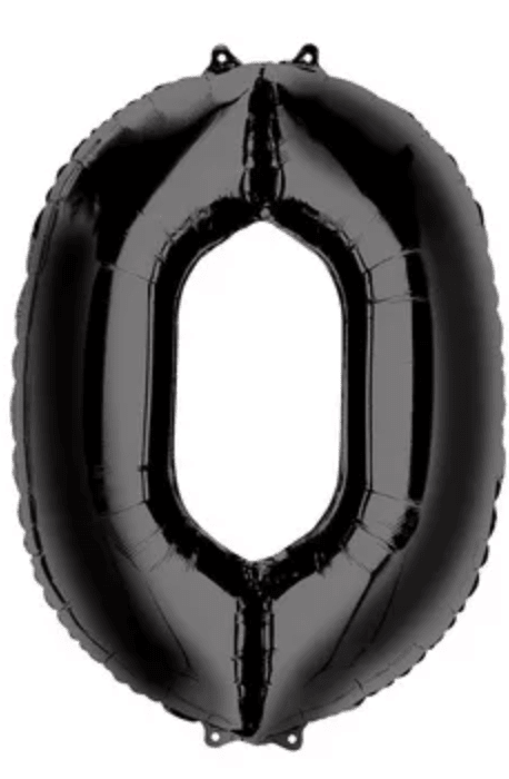 34" Large Foil Number Balloons - Black - USA Party Store