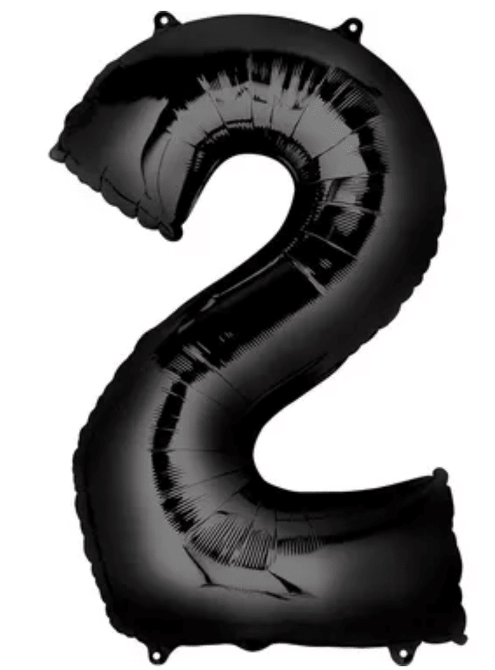 34" Large Foil Number Balloons - Black - USA Party Store