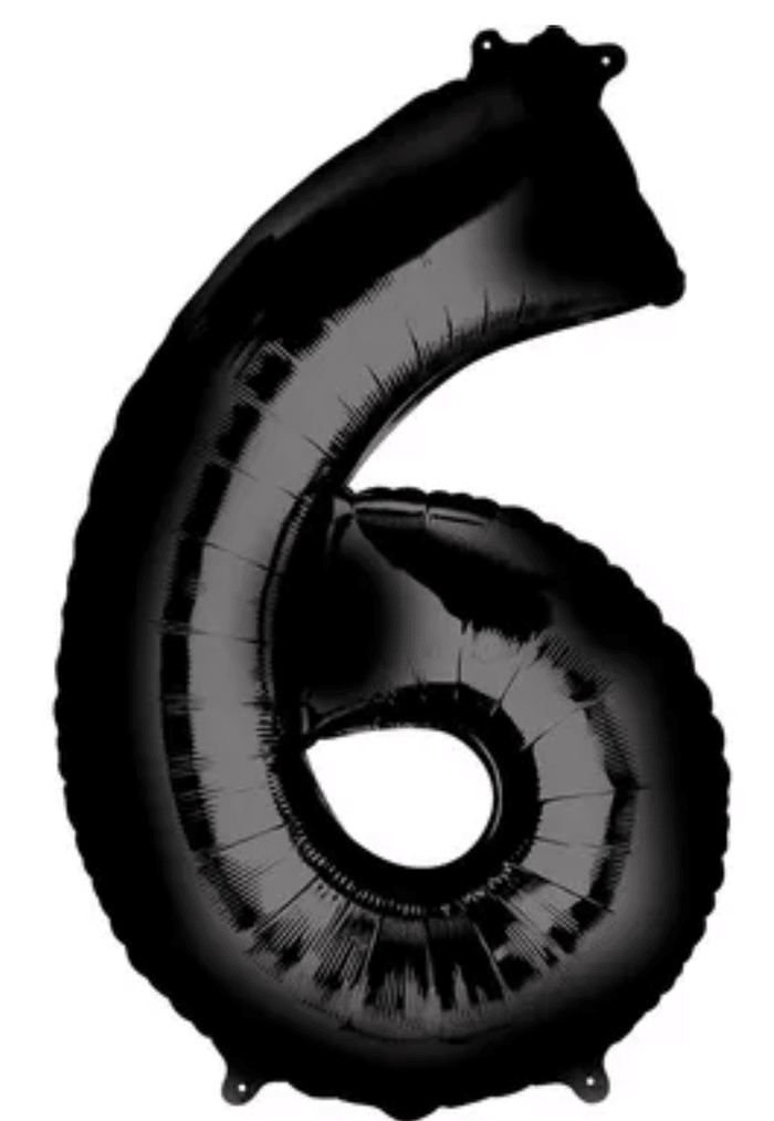 34" Large Foil Number Balloons - Black - USA Party Store