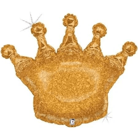 36" King Crown Glitter Holographic Foil Balloon - USA Party Store