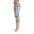 Abstract Capri leggings, Workout Pants 'BW Bubbles'