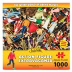 Experience the thrill of the Action Figure Extravaganza Puzzle, a top-notch 1000-piece set. Suitable for ages 10 and up, it showcases a vivid assortment of action figures in an engaging scene.