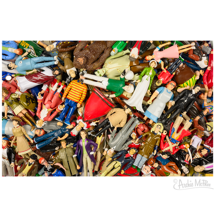 A vibrant assortment from the Action Figure Extravaganza Puzzle spread out in a delightful random arrangement.