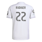 adidas Antonio Rüdiger Real Madrid 25/26 Home Jersey w/ Champions League Patches (White) | SoccerWearhouse
