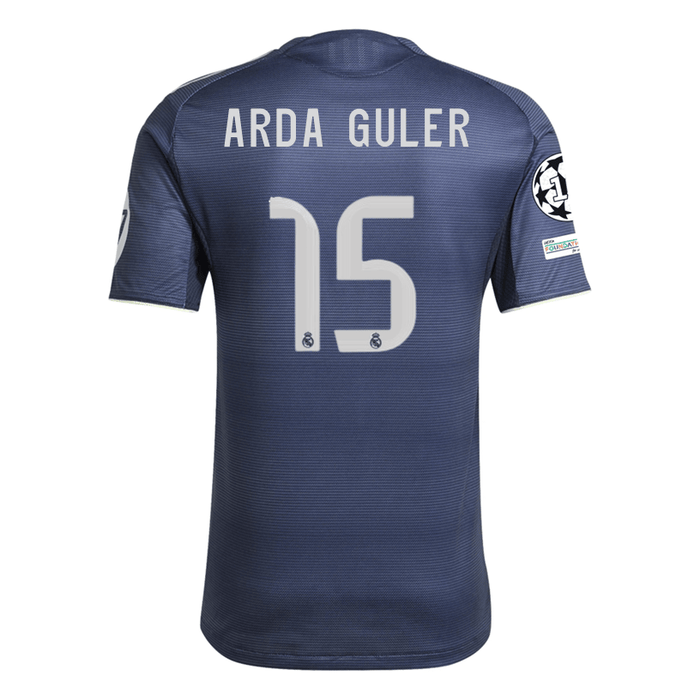 adidas Arda Güler Real Madrid Authentic Away Jersey 25/26 w/ Champions League Patches (Legend Ink) | SoccerWearhouse