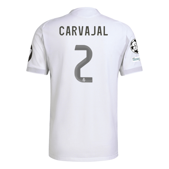adidas Daniel Carvajal Ramos Real Madrid 25/26 Home Jersey w/ Champions League Patches (White) | SoccerWearhouse