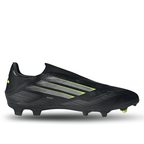adidas F50 League Laceless Firm Ground/Multi Ground Soccer Cleats (Black/Iron Metallic/Lucid Lemon) | SoccerWearhouse