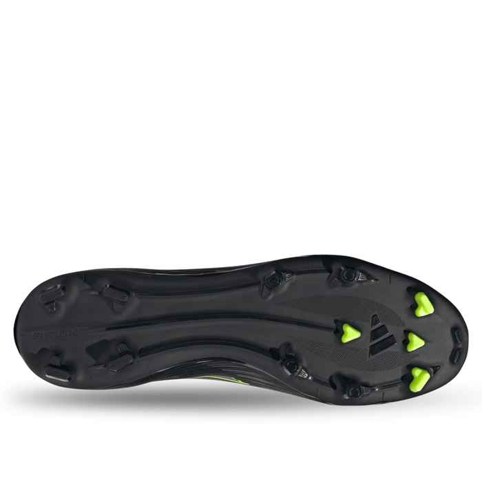 adidas F50 League Laceless Firm Ground/Multi Ground Soccer Cleats (Black/Iron Metallic/Lucid Lemon) | SoccerWearhouse