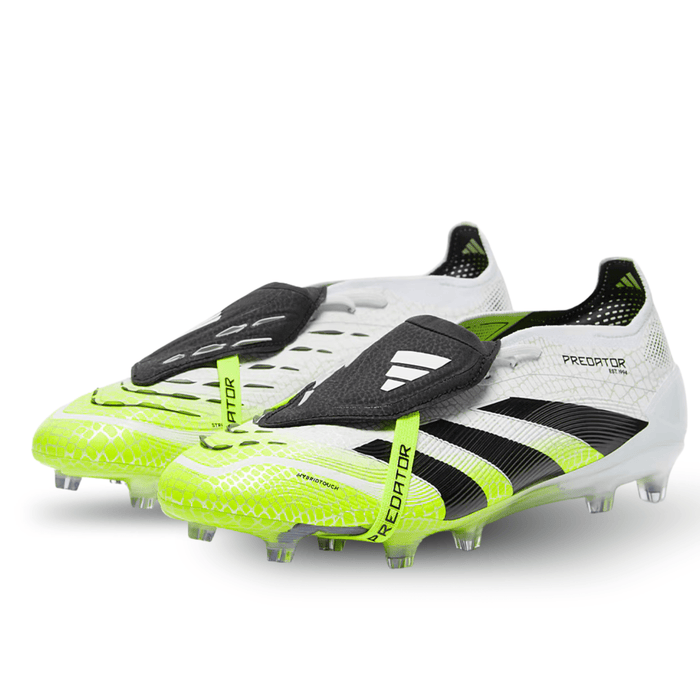 adidas Predator Elite Firm Ground Soccer Cleats (White/Black/Lucid Lemon) | SoccerWearhouse