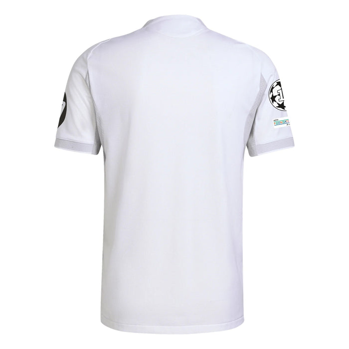 adidas Real Madrid Authentic Home Jersey 25/26 w/ Champions League Patches (White) | SoccerWearhouse