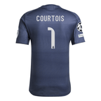 adidas Thibaut Courtois Real Madrid Authentic Away Jersey 25/26 w/ Champions League Patches (Legend Ink) | SoccerWearhouse