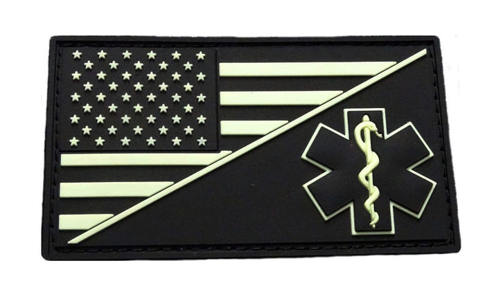 American Flag Medic Patch PVC Glow in the Dark