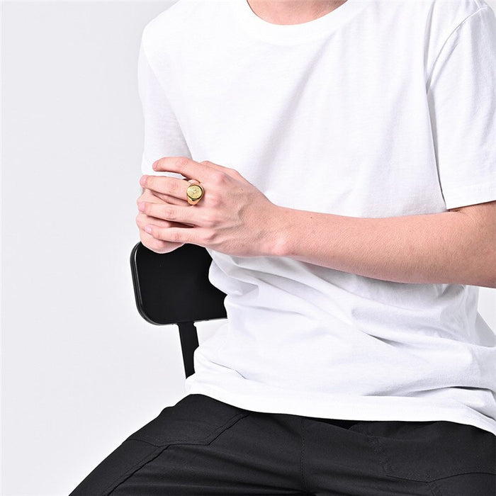 Anime Prop Gold Silver Stainless Steel Elf Ring