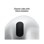 Apple AirPods 4 Wireless Earbuds, Bluetooth Headphones, Personalised Spatial Audio, Sweat and Water Resistant, USB-C Charging Case, H2 Chip, Up to 30 Hours of Battery Life, Effortless Setup for iPhone
