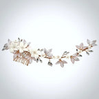 Wedding Hair Accessories - Ceramic Flowers Bridal Hair Vine