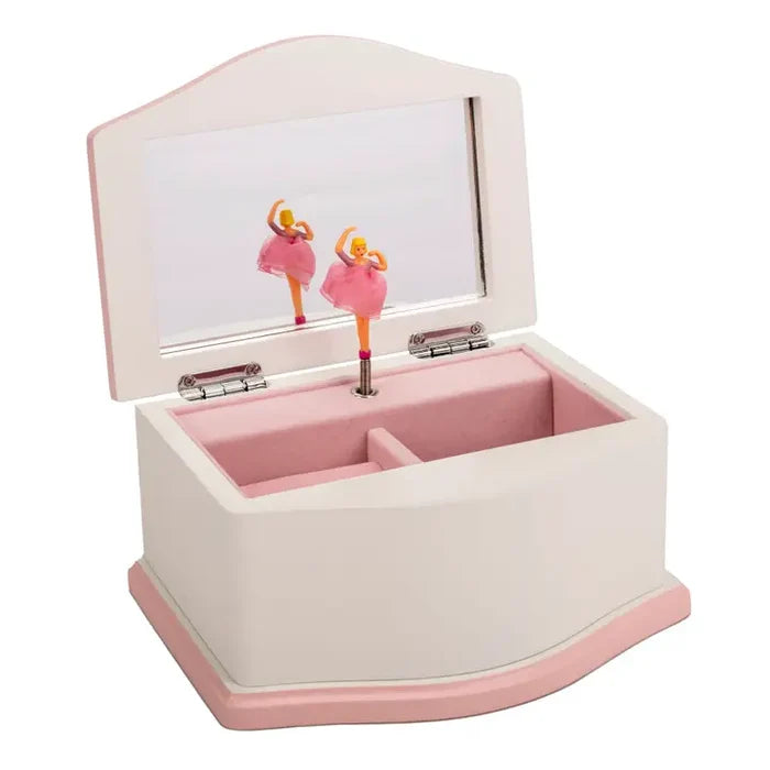 Ballerina White/Pink Velvet Musical Jewelry Box