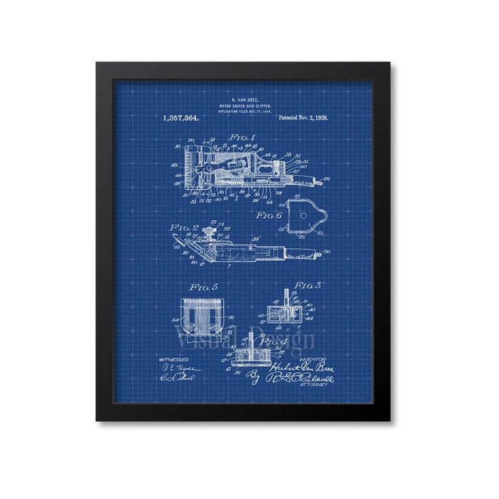 Barber Motor Driven Hair Clipper Patent Print