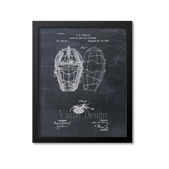 Baseball Catcher Mask Patent Print