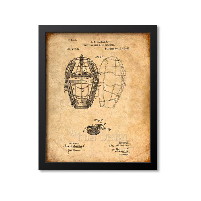 Baseball Catcher Mask Patent Print