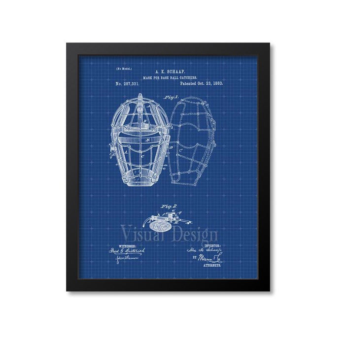 Baseball Catcher Mask Patent Print