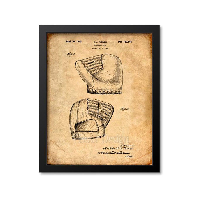Baseball Glove Patent Print