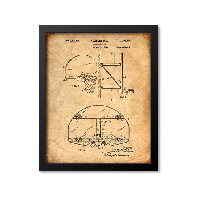 Basketball Goal Patent Print