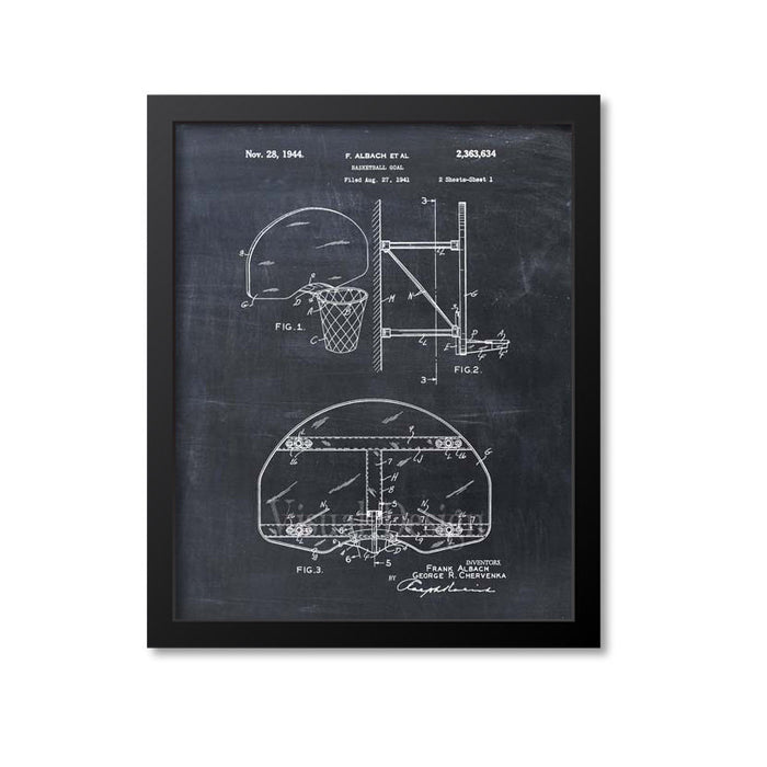 Basketball Goal Patent Print