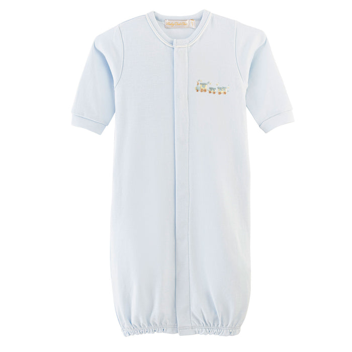 BCC Little Train Converter Gown w/ Piping-Blue