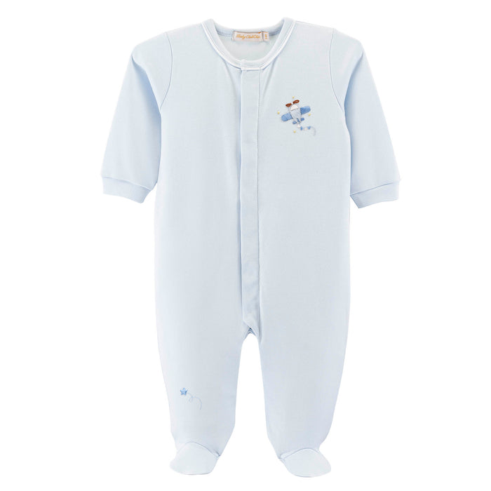 BCC Sky Adventure Footie W/ Piping Trim-Lt. Blue