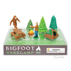 The Bigfoot Basecamp includes soft vinyl figures, a camper, campfire, picnic table, trees, and a tent. It's ideal for desktop display or imaginative playtime adventures!