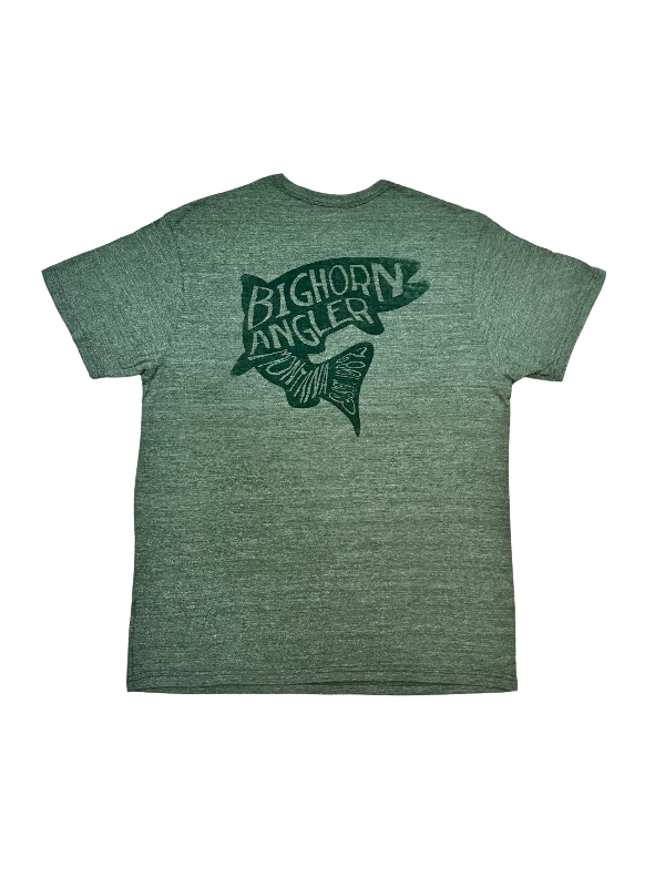 Bighorn Angler Logo T Shirt - Green Trout Sketch