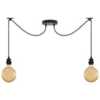 Black 2-Way Industrial Spider Chandelier | Adjustable Pendant Ceiling Light ~6214