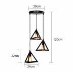Black 3 Head Modern Pendant Light ~6327