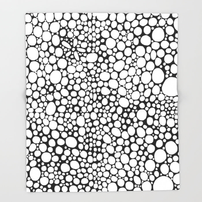 'Black and White Bubbles' Modern Fleece Blanket — C. Cambrea, Sincerely Joy
