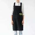 Black Linen Crossback Apron - Linen Tales