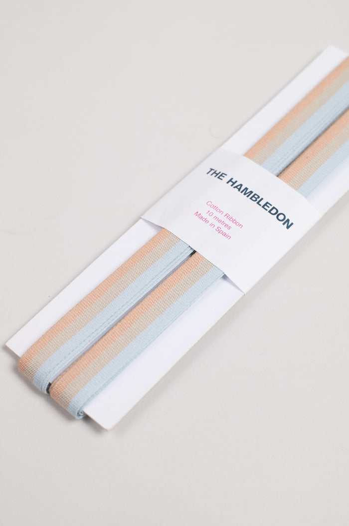 Blue Tricolor Cotton Ribbon 15mm x 10m