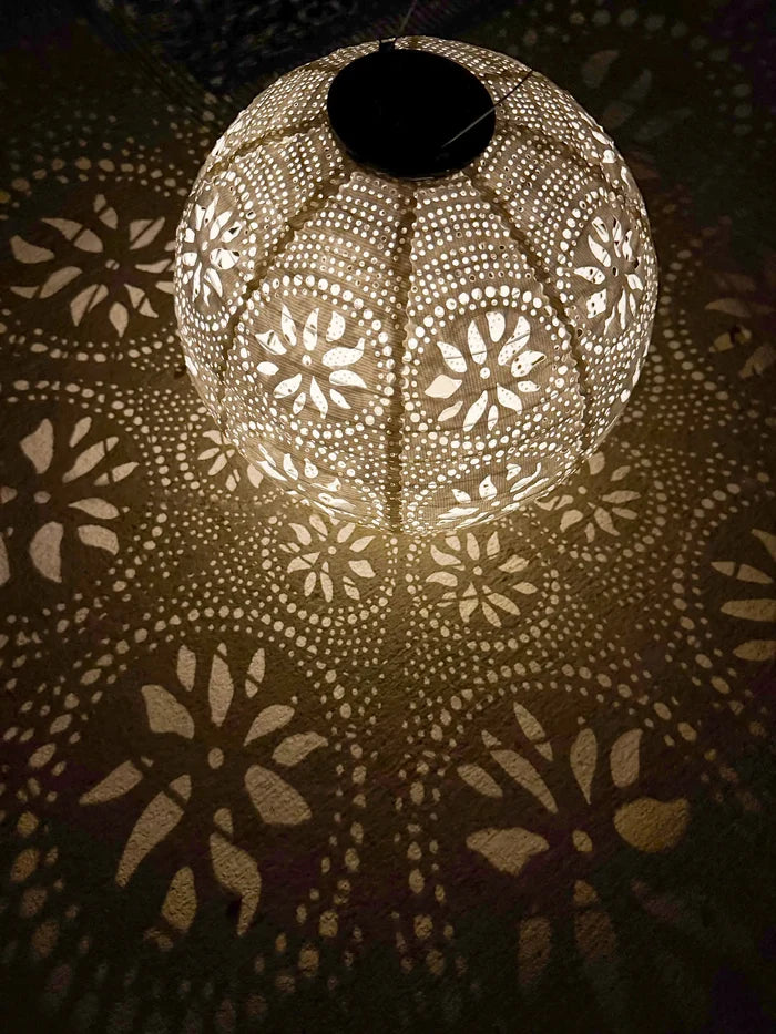 Boho Lace Solar Lantern - Large Round-view 1