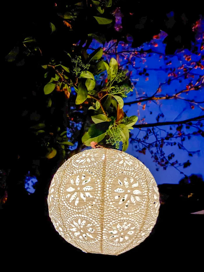 Boho Lace Solar Lantern - Large Round-view 5