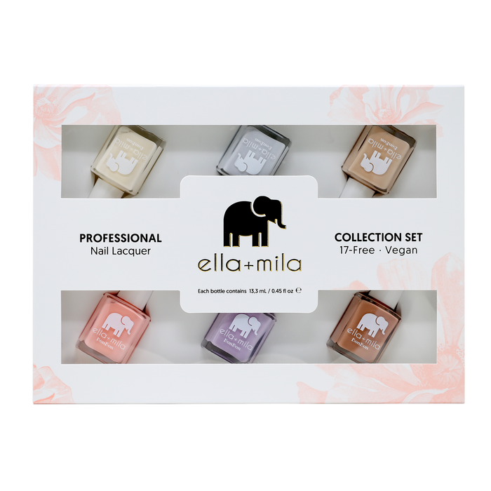 BonBon Collection Set C 6-pack nail polish gift box, front view