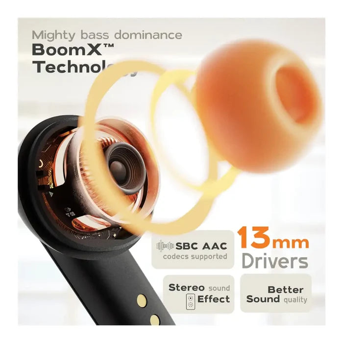 Boult Audio Xena Pro | 100H Playtime | Quad Mic ENC 45ms Low Latency Gaming | Premium Rubber Grip Case | 13mm Bass Drivers | Bluetooth 5.3 Truly Wireless in Earbuds