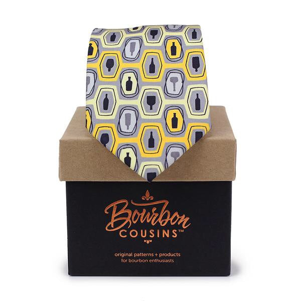 Bourbon Fest© Necktie | Gold + Gray