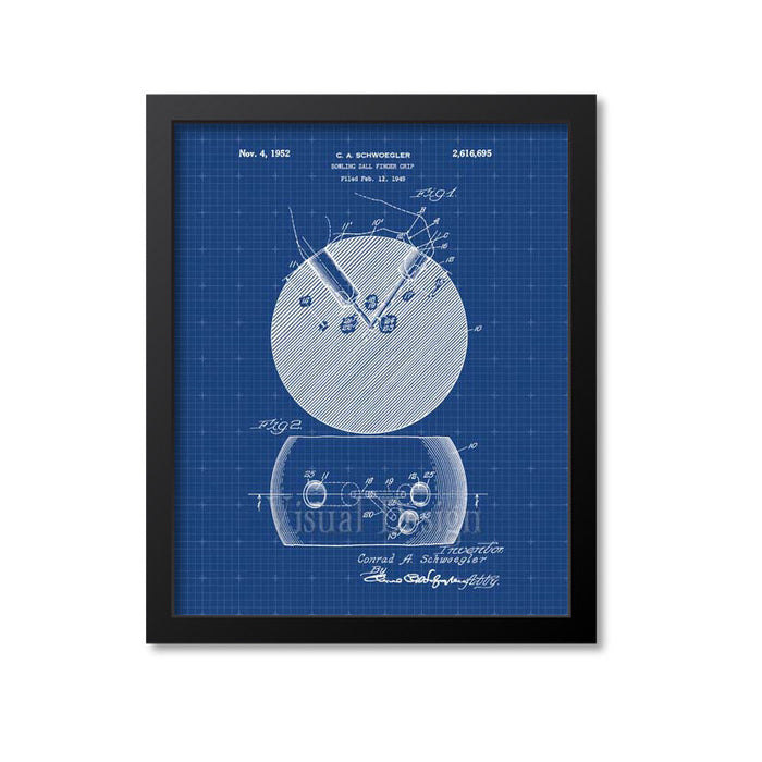 Bowling Ball Finger Grip, Bowling Patent Print