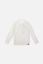 Brushed Rib Mock Neck Top Off-White-0