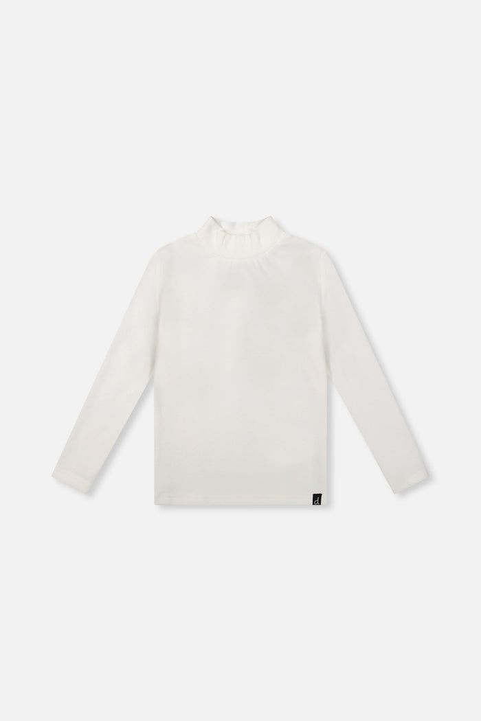 Brushed Rib Mock Neck Top Off-White-0